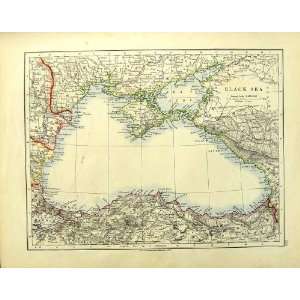   1912 Map Black Sea Istambol Azov Sea Caspian Derbend