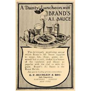  1907 Ad G.F. Heublein Brands A1 Sauce Silver Platter 