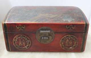 CHINESE HANDWORK PAINTING PEACOCK OLD WOOD JEWEL BOX ★★★★★