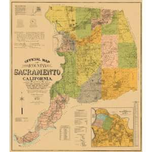    SACRAMENTO COUNTY CALIFORNIA LANDOWNER MAP 1911: Home & Kitchen