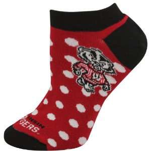   Badgers Ladies Cardinal Black Polka Dot Ankle Socks: Sports & Outdoors