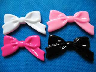 20 Large Resin Hair Bow Flatback Button Craft 4 Colors  