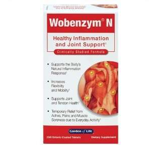  Garden of Life Wobenzym N 200 CNT Tablets 4 Pack Health 