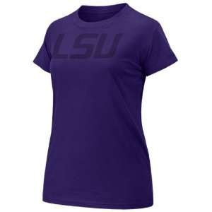 Nike LSU Tigers Ladies Purple Large Logo T shirt:  Sports 