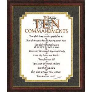  Ten Commandments Calligraphy Framed Art 12 X 14 Home 