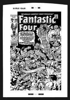 Jack Kirby Fantastic Four #100 Rare Large Production Art Cover  