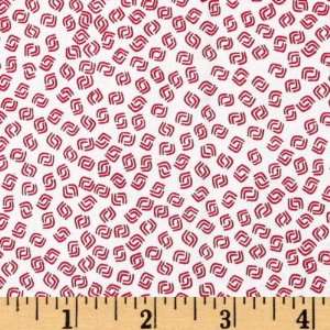  44 Wide Rubys Abstract Squares White/Red Fabric By The 