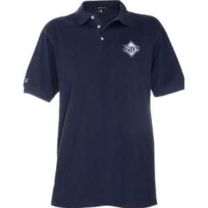  Tampa Bay Rays Navy Classic Pique Stainguard Polo Shirt 
