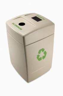 55 Gallon Dual Purpose Square Recycling Garbage Can  