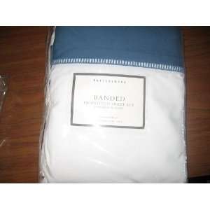  Pottery Barn Banded Sheet Set Blue (Queen): Everything 