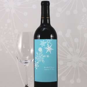  Winter Finery Wine Label   Berry: Kitchen & Dining