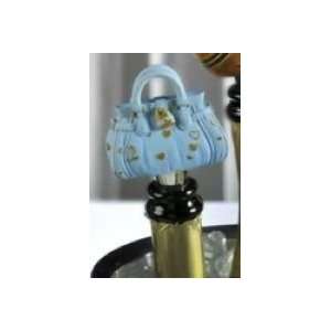   Giftcraft Blue Handbag Purse Wine Bottle Stopper Cork 
