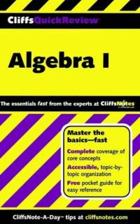 BARNES & NOBLE  Cliffs Notes Quick Review Algebra I by Jerry Bobrow 