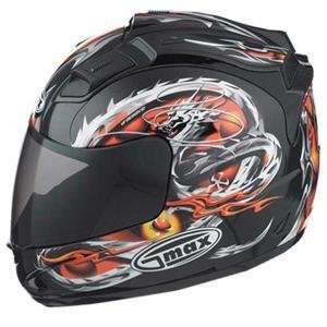  GMax GM68 Dragon Helmet   Small/Black/Red: Automotive