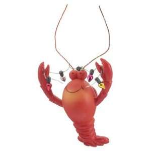  Personalized Lobster Holding Lights Christmas Ornament 