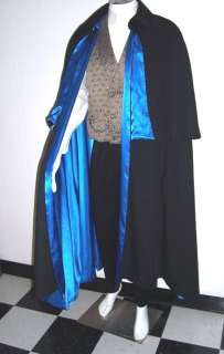 Opera Cape Capelet Victorian Mens Blue Black Gentlemans Cloak Linen Sm 