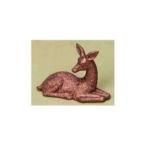   Sitting Glitter Drenched Brown Deer Christmas Fig: Home & Kitchen