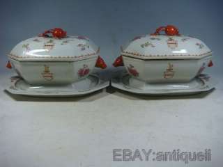 beautiful chinese export armorial porcelain tureens  