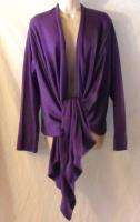 JL STUDIO size 1X Purple 3 Way Sweater Cardigan Tie Front Wrap NEW NWT 