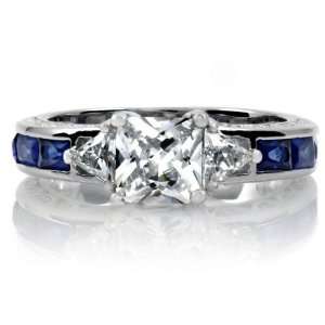  Eloises CZ Sapphire Banded Three Stone Ring Everything 