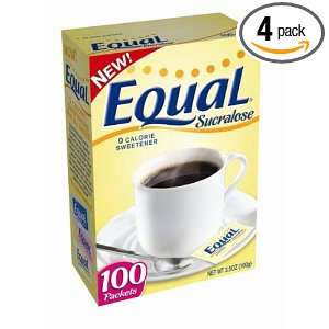 Equal Yellow Packets, 100 Count (Pack of 4)  Grocery 