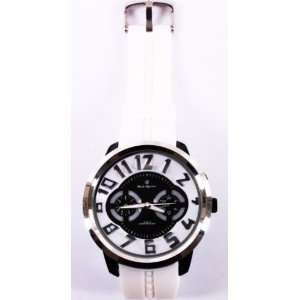  White Big Dial Hip Hop Rubber Banded Sport Watch with a Free 