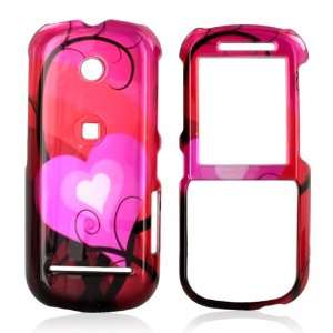  For Motorola Cadbury Hard Case Red Pink Hearts Design 