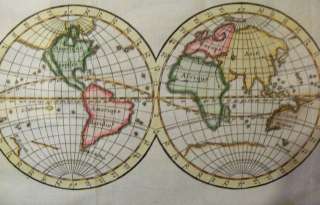 California As A Island 1754 World Hemisphere Map America Africa 