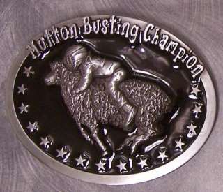 Pewter Belt Buckle rodeo Mutton Busting Champion NEW  