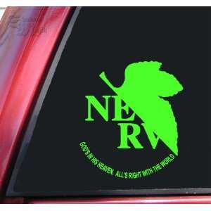 Neon Genesis Evangelion NERV Vinyl Decal Sticker   Lime 