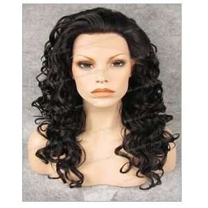  Lace Front Wig Synthetic Long Spiral Curls Style Color #1 