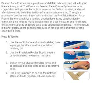 Kreg PRS12000 Precision Beaded Face Frame System for router bit table 