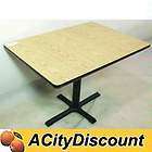 USED RESTAURANT 42X30 WOODGRAIN LAMINATE TABLE W/ CAST IRON BASE