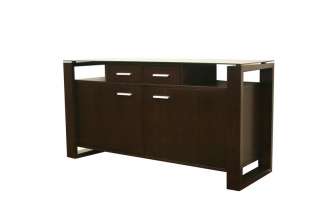 Modern Wood & Glass Sideboard Buffet Table Cabinet Credenza