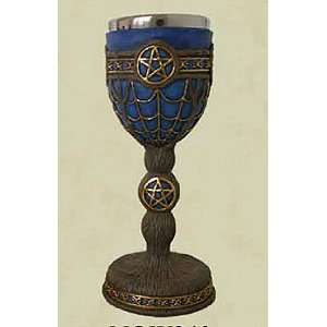 Blue Wiccan Spell Cast Goblet with Removable Cup  Kitchen 