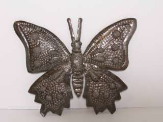 Haitian Recycled Metal Oil Drum Wall Art 12 x 10 Butterfly  