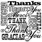 gracias THANK YOU thanks BACKGROUND CLEAR ACRYLIC RUBBER STAMPs NEW 