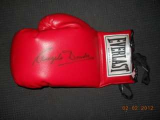   Letter Authentic Signed Everlast Red Boxing Glove Legend Mint!  