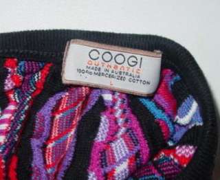 Womens COOGI Multi color SWEATER Scoop Neck logo ~ S  