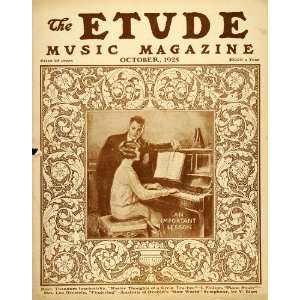 1925 Cover The Etude Music Piano Lesson Woman Teacher   Original Cover