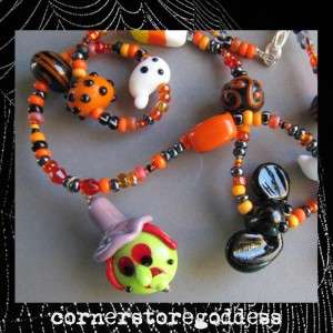 Cornerstoregoddess Ghost Witch Halloween Necklace EHAG  