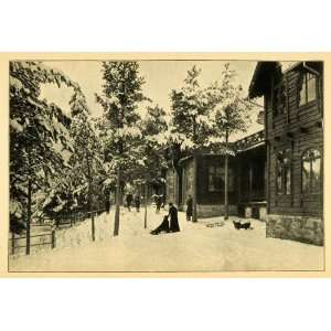  1902 Print House Furuheim Norway Norge Winter Snow 