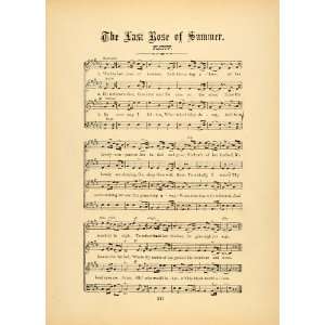  1894 Last Rose of Summer Irish Folk Song Sheet Music 