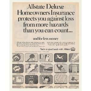  1968 Allstate Deluxe Homeowners Insurance Good Hands Print 