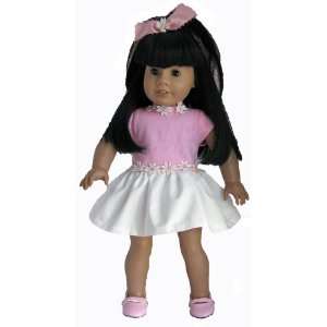  Pink American Girl Doll Dress Has White Skirt Bottom and 