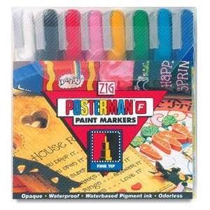 : Zig Posterman Paint Markers   Assorted, Set of 8 Fine Line Markers 