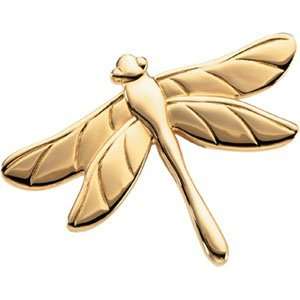    31.75X23.00 Mm 14K Yellow Gold The Dragonfly Brooch Jewelry