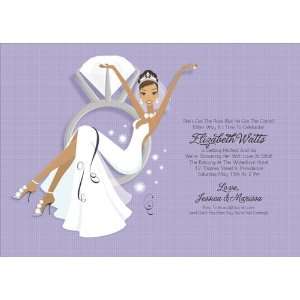   Swinging Ring Bride Invitation   Purple (Afr. Amer.) 