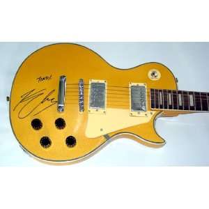  Kenny Chesney Autographed Signed Gold Guitar & Flawless 
