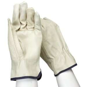 West Chester 994 Leather Glove, Shirred Elastic Wrist Cuff, 10.5 